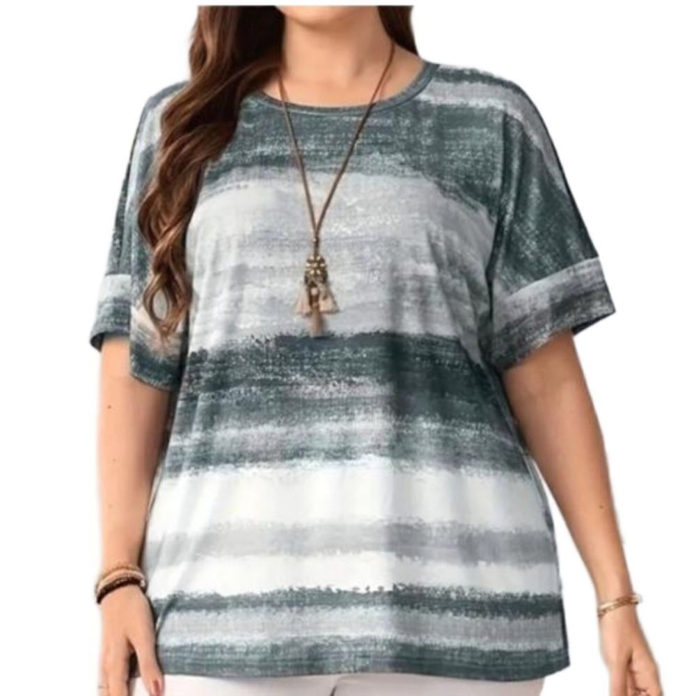 Retro Plus size Tie dye top